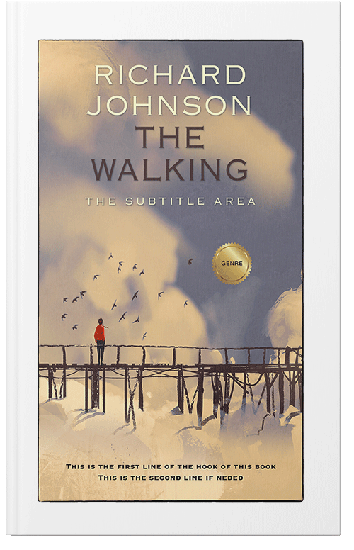 Front view of Premade Abstract Book Cover - Heathered Gray