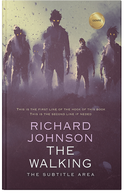 Front view of Premade Apocalyptica Book Cover - Eggplant