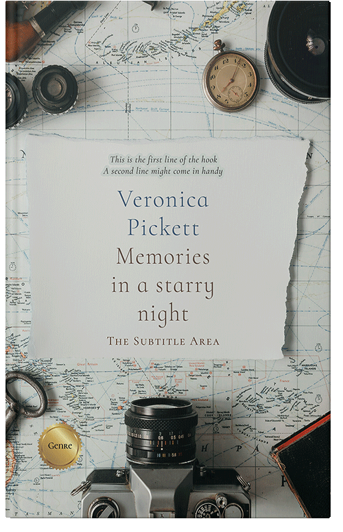 Front view of Premade Action & Adventure Book Cover - Celeste