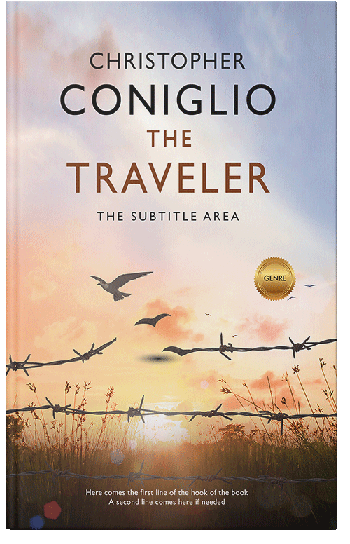 Front view of Premade Abstract Book Cover - Bone