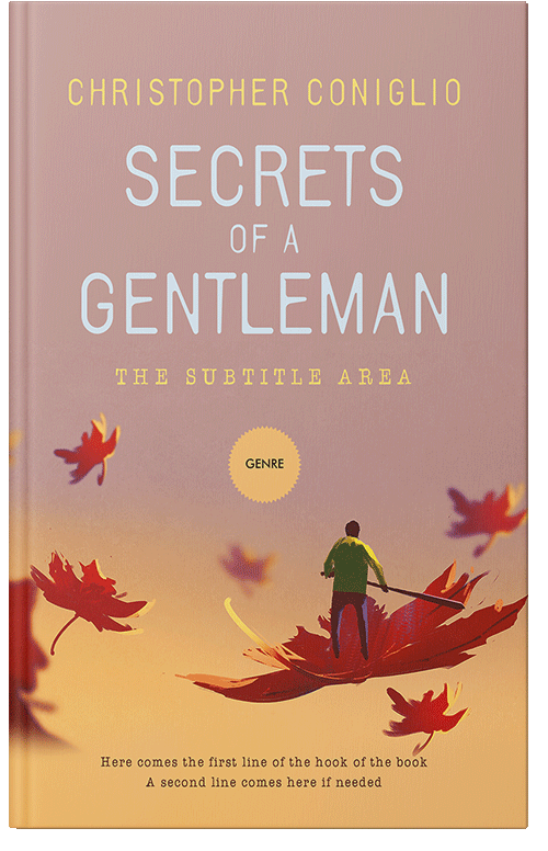 Front view of Premade Abstract Book Cover - Tan