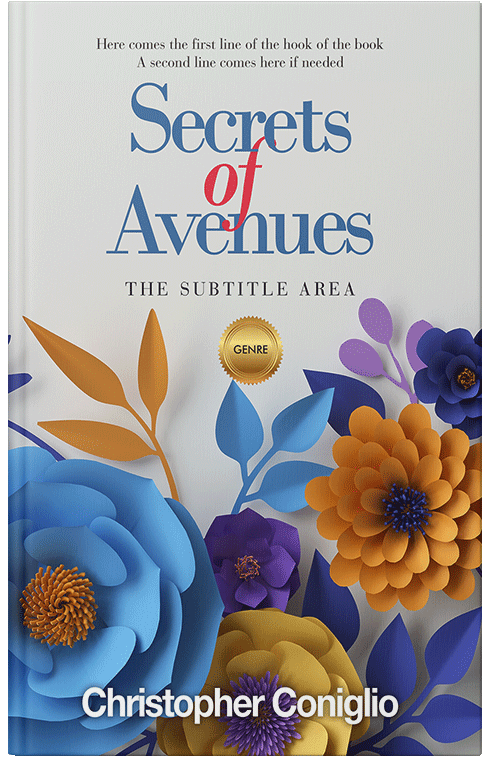 Front view of Premade Abstract Book Cover - Chambray