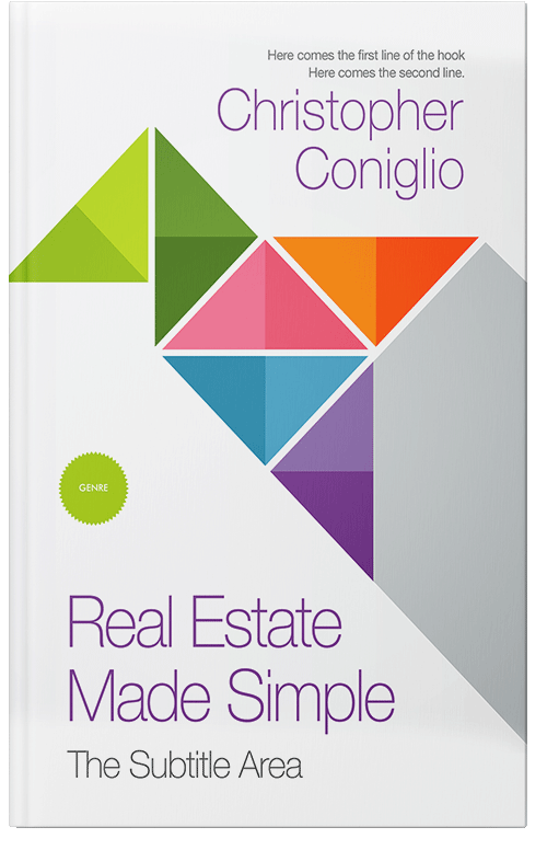 Front view of Premade Abstract Book Cover - Porcelain