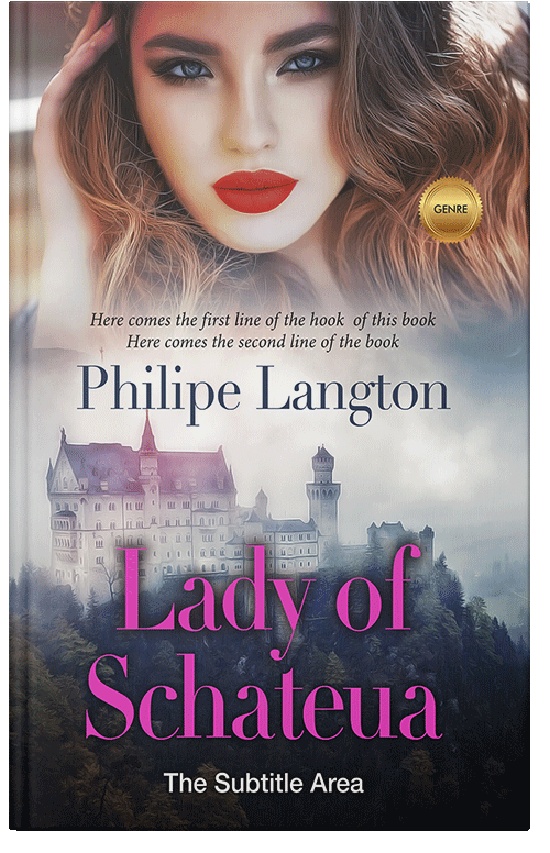 Front view of Premade Chick Lit Book Cover - Silver Rust