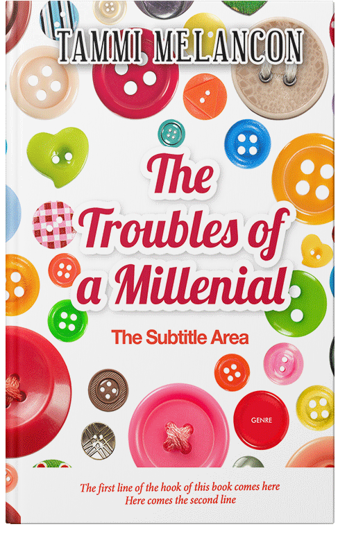 Front view of Premade Abstract Book Cover - Bone