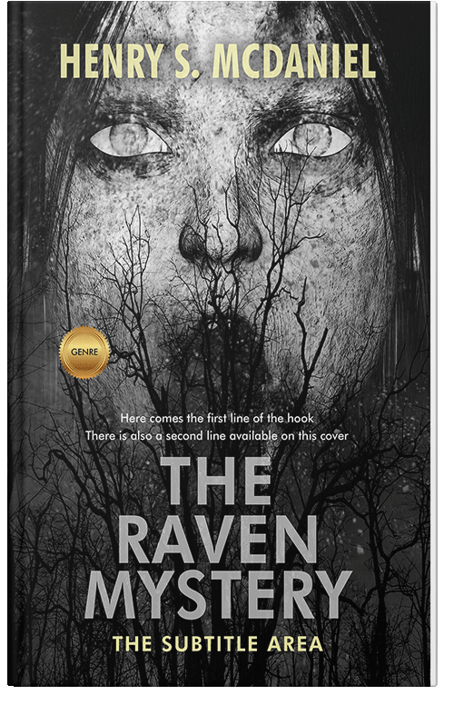 Front view of Premade Horror Book Cover - Mist Gray