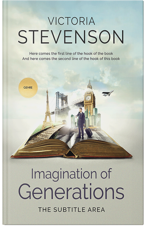 Front view of Premade Travel Book Cover - Periglacial Blue