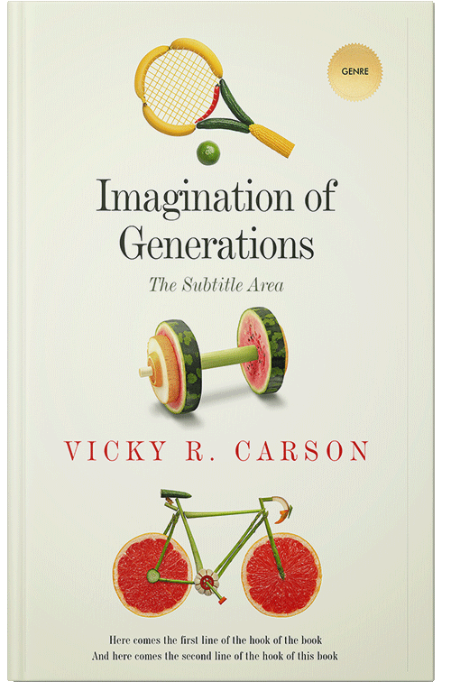 Front view of Premade Health & Dieting & Fitness Book Cover - Ecru White