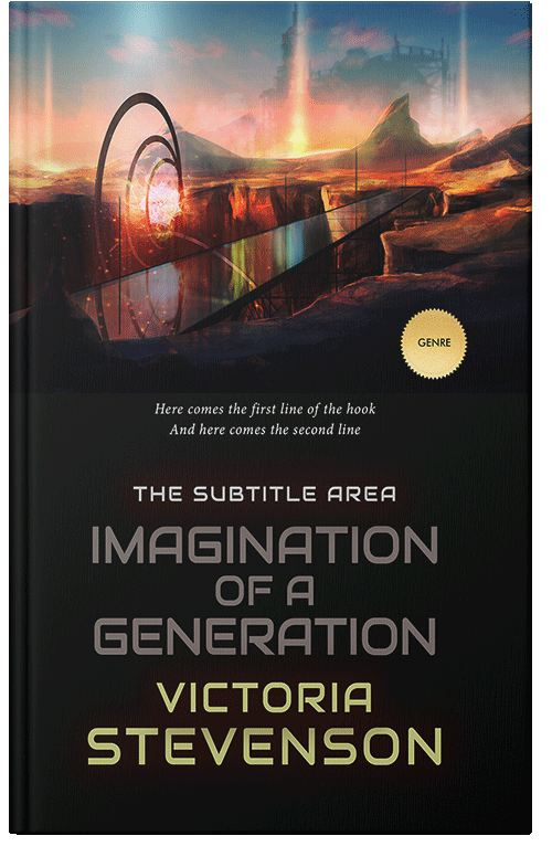 Front view of Premade Science Fiction Book Cover - Tan