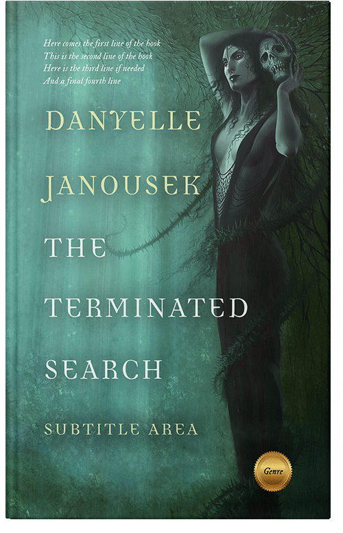 Front view of Premade Fantasy Book Cover - Faded Jade