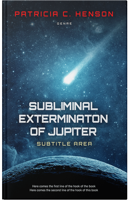 Front view of Premade Science Fiction Book Cover - Black