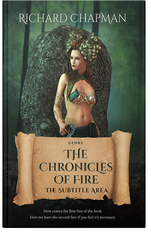 Front view of Premade Fantasy Book Cover - Tan
