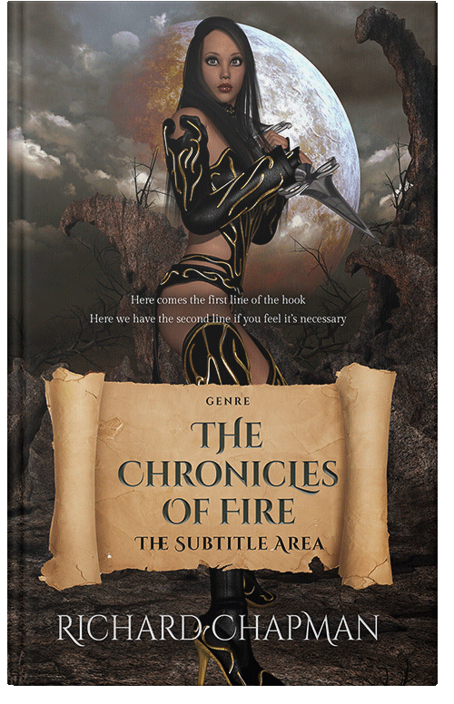 Front view of Premade Fantasy Book Cover - Tan