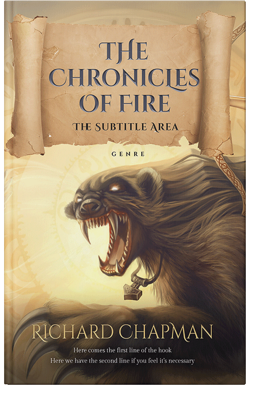 Front view of Premade Fantasy Book Cover - Tan