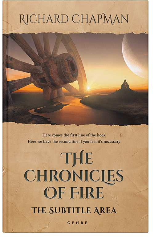 Front view of Premade Science Fiction Book Cover - Tan