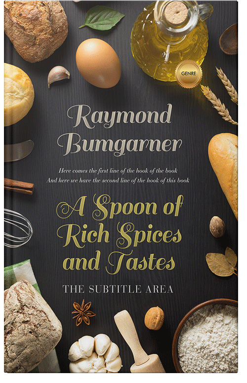 Front view of Premade Cookbooks & Food & Wine Book Cover - Dune