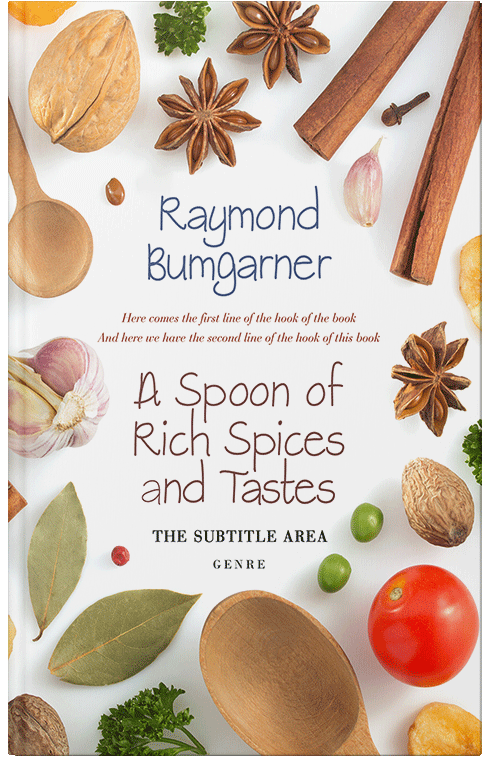 Front view of Premade Cookbooks & Food & Wine Book Cover - Antique Brass