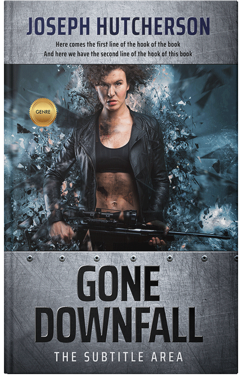 Front view of Premade Action & Adventure Book Cover - Outer Space