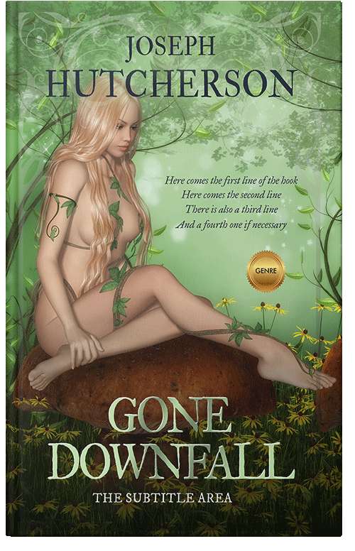 Front view of Premade Fantasy Book Cover - Swamp Green