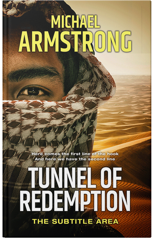 Front view of Premade Action & Adventure Book Cover - Harvest Gold