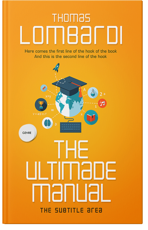 Front view of Premade Abstract Book Cover - Yellow Sea