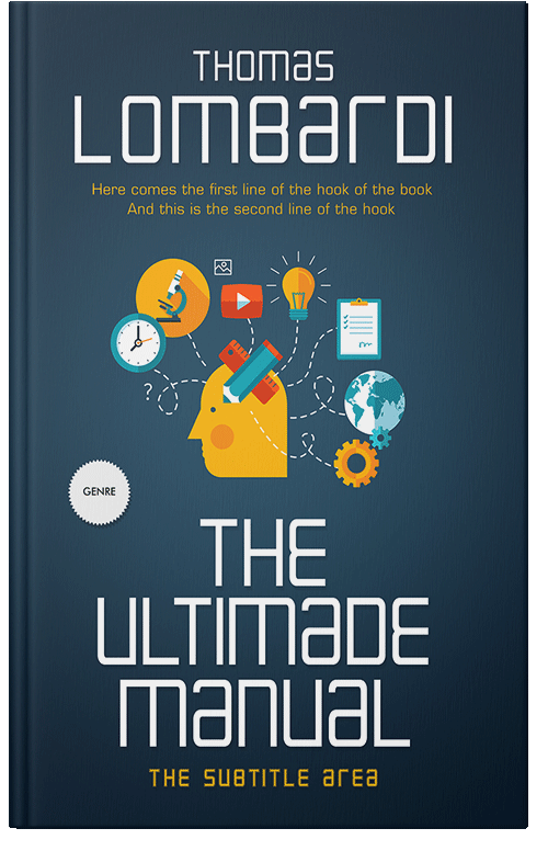 Front view of Premade Abstract Book Cover - Nile Blue