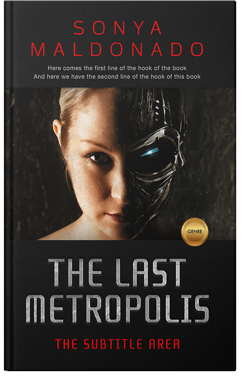 Front view of Premade Science Fiction Book Cover - Tan