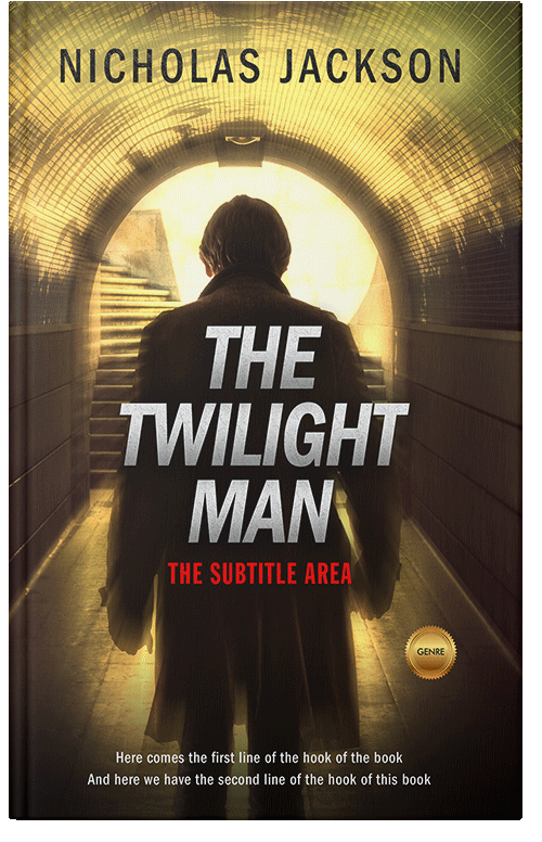 Front view of Premade Action & Adventure Book Cover - Putty