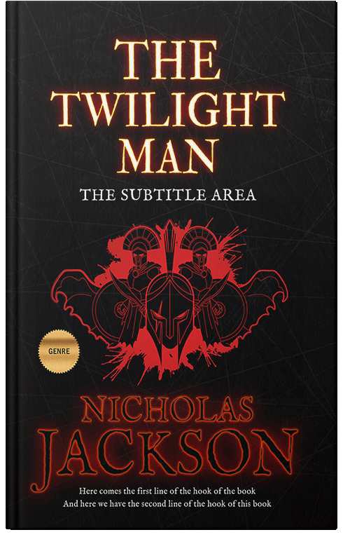 Front view of Premade Action & Adventure Book Cover - Black