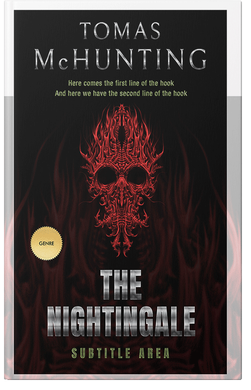 Front view of Premade Horror Book Cover - Black