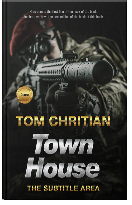 Front view of Premade Action & Adventure Book Cover - Heathered Gray