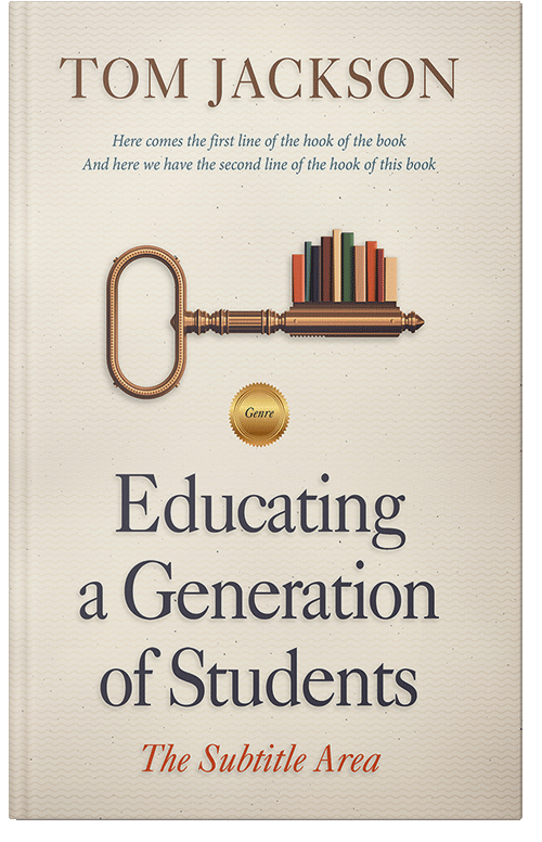 Front view of Premade Education Book Cover - Ecru White