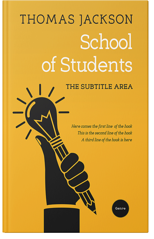 Front view of Premade Abstract Book Cover - Saffron