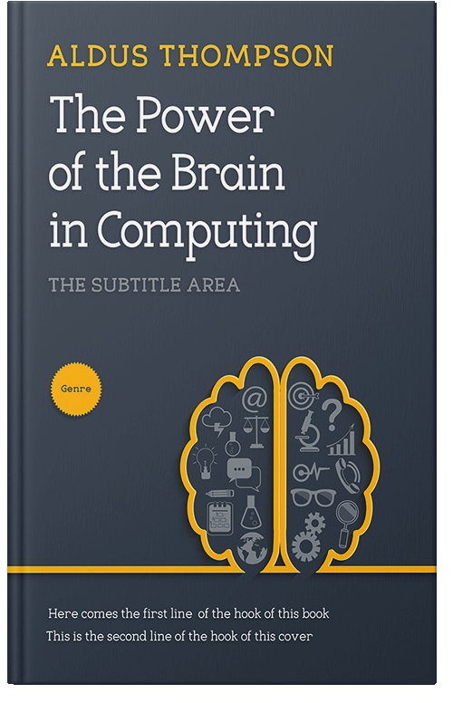 Front view of Premade Abstract Book Cover - Oxford Blue