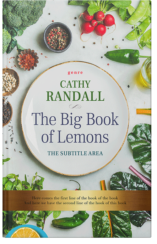 Front view of Premade Cookbooks & Food & Wine Book Cover - Moon Mist