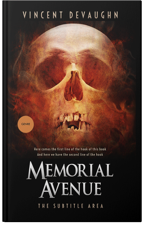 Front view of Premade Horror Book Cover - Antique Brass