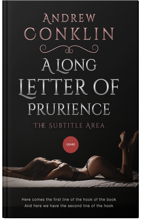 Front view of Premade Erotica Book Cover - Black