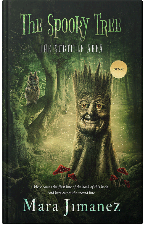 Front view of Premade Fantasy Book Cover - Hunter Green