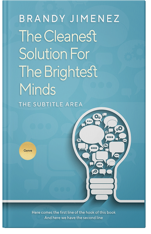 Front view of Premade Business Book Cover - Fountain Blue