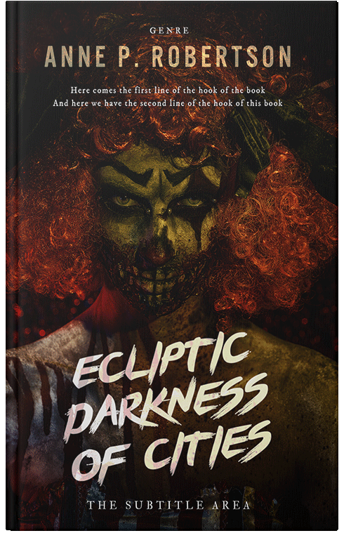 Front view of Premade Horror Book Cover - Graphite