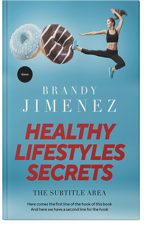 Front view of Premade Action & Adventure Book Cover - Fountain Blue