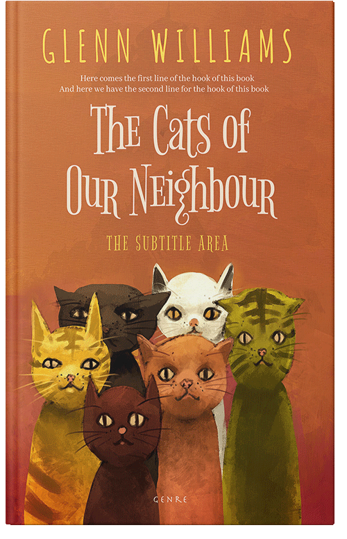 Front view of Premade Abstract Book Cover - Tuscany