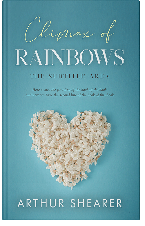 Front view of Premade Romance Book Cover - Hippie Blue