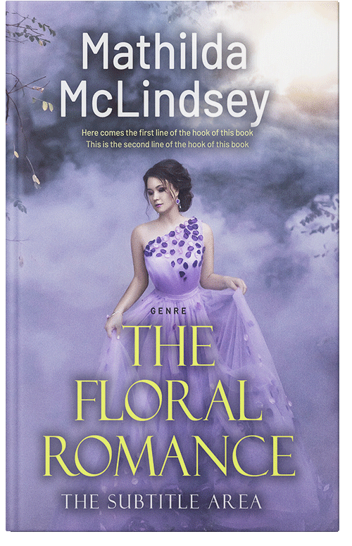 Front view of Premade Romance Book Cover - Lavender Purple