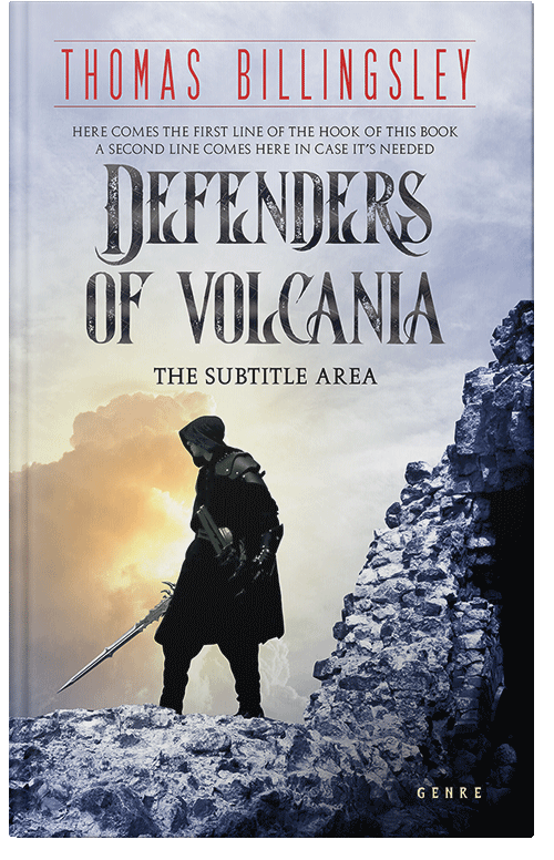 Front view of Premade Fantasy Book Cover - Quill Gray