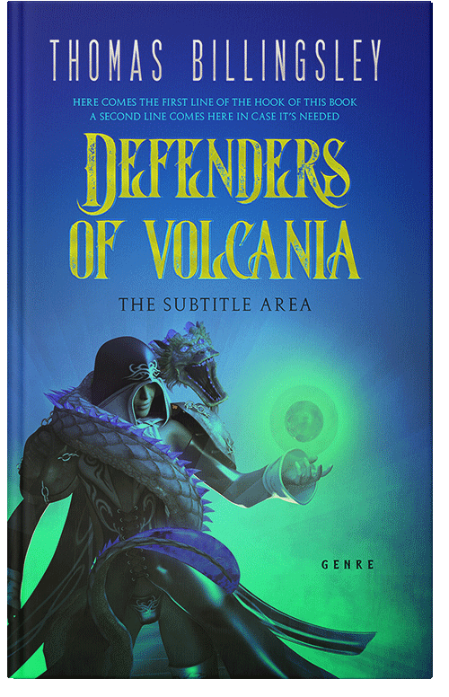 Front view of Premade Fantasy Book Cover - Fun Blue