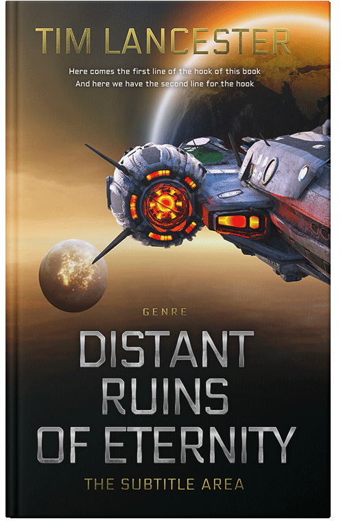 Front view of Premade Science Fiction Book Cover - Tan
