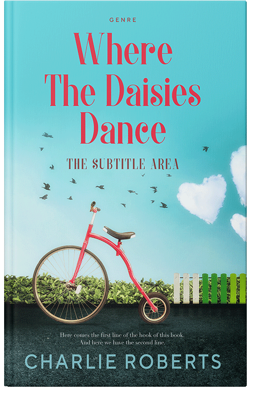 Front view of Premade Romance Book Cover - Aquamarine Blue