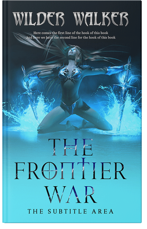 Front view of Premade Fantasy Book Cover - Turquoise Blue