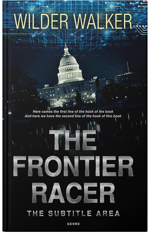 Front view of Premade Action & Adventure Book Cover - Mist Gray